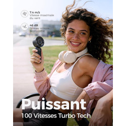 Divebleus - ventilateur portable compact et élégant avec batterie - usage main, bureau, cou ou pliable - ventilation jusqu'à 12 