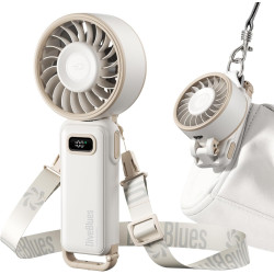 Divebleus - ventilateur portable compact et élégant avec batterie - usage main, bureau, cou ou pliable - ventilation jusqu'à 12 