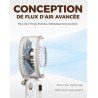 Divebleus - ventilateur portable compact et élégant avec batterie - usage main, bureau, cou ou pliable - ventilation jusqu'à 12 