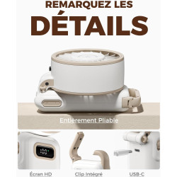 Divebleus - ventilateur portable compact et élégant avec batterie - usage main, bureau, cou ou pliable - ventilation jusqu'à 12 