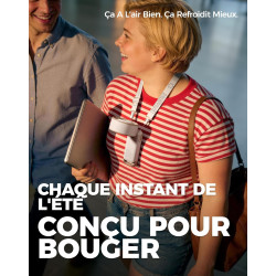 Divebleus - ventilateur portable compact et élégant avec batterie - usage main, bureau, cou ou pliable - ventilation jusqu'à 12 