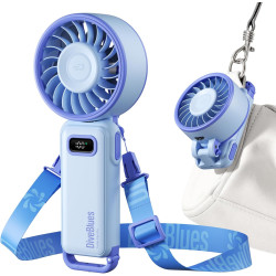 Divebleus - ventilateur portable compact et élégant avec batterie - usage main, bureau, cou ou pliable - ventilation jusqu'à 12 