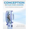 Divebleus - ventilateur portable compact et élégant avec batterie - usage main, bureau, cou ou pliable - ventilation jusqu'à 12 