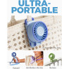 Divebleus - ventilateur portable compact et élégant avec batterie - usage main, bureau, cou ou pliable - ventilation jusqu'à 12 