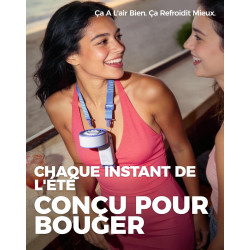 Divebleus - ventilateur portable compact et élégant avec batterie - usage main, bureau, cou ou pliable - ventilation jusqu'à 12 