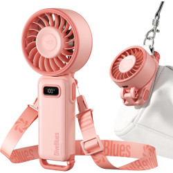 Divebleus - ventilateur portable compact et élégant avec batterie - usage main, bureau, cou ou pliable - ventilation jusqu'à 12 