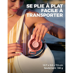 Divebleus - ventilateur portable compact et élégant avec batterie - usage main, bureau, cou ou pliable - ventilation jusqu'à 12 