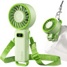 Divebleus - ventilateur portable compact et élégant avec batterie - usage main, bureau, cou ou pliable - ventilation jusqu'à 12 