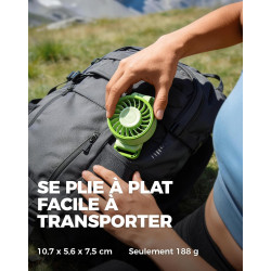 Divebleus - ventilateur portable compact et élégant avec batterie - usage main, bureau, cou ou pliable - ventilation jusqu'à 12 