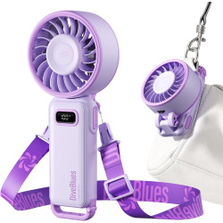 Divebleus - ventilateur portable compact et élégant avec batterie - usage main, bureau, cou ou pliable - ventilation jusqu'à 12 