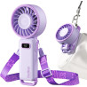 Divebleus - ventilateur portable compact et élégant avec batterie - usage main, bureau, cou ou pliable - ventilation jusqu'à 12 