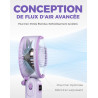 Divebleus - ventilateur portable compact et élégant avec batterie - usage main, bureau, cou ou pliable - ventilation jusqu'à 12 