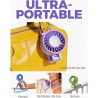 Divebleus - ventilateur portable compact et élégant avec batterie - usage main, bureau, cou ou pliable - ventilation jusqu'à 12 