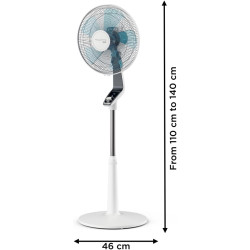 Rowenta Turbo Silence Ventilateur pied 40 cm, Puissant, Flux d’air 72 m3/min, 45 dB(A), Oscillation automatique, Orientation rég
