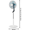 Rowenta Turbo Silence Ventilateur pied 40 cm, Puissant, Flux d’air 72 m3/min, 45 dB(A), Oscillation automatique, Orientation rég