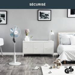 Rowenta Turbo Silence Ventilateur pied 40 cm, Puissant, Flux d’air 72 m3/min, 45 dB(A), Oscillation automatique, Orientation rég