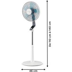 Rowenta Turbo Silence Ventilateur pied 40 cm, Puissant, Flux d’air 72 m3/min, 45 dB(A), Oscillation automatique, Orientation rég