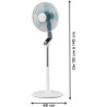Rowenta Turbo Silence Ventilateur pied 40 cm, Puissant, Flux d’air 72 m3/min, 45 dB(A), Oscillation automatique, Orientation rég