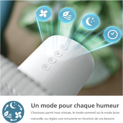 Philips Ventilateur sur Pied Série 2000. Puissant & Silencieux avec Technologie SilentWings. 19 dB. Ventilateur de Table/sur pie