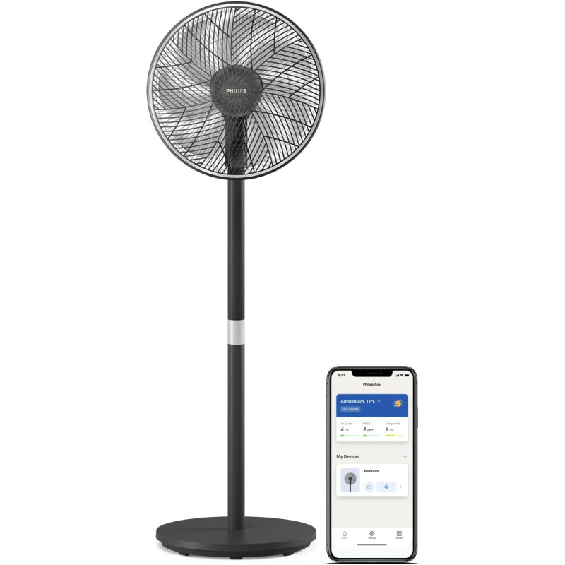 Philips Ventilateur sur pied Série 3000. Puissant et ultra-silencieux. Technologie SilentWings. 19 dB. Ventilateur de Table/sur 
