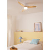 CREATE / WINDCALM S/Ventilateur de plafond ABS avec lumière blanc, pales effet bois clair et télécommande / 40W, Silencieux, Ø11