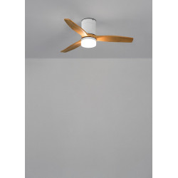 CREATE / WINDCALM S/Ventilateur de plafond ABS avec lumière blanc, pales effet bois clair et télécommande / 40W, Silencieux, Ø11