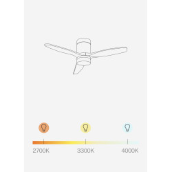 CREATE / WINDCALM S/Ventilateur de plafond ABS avec lumière blanc et télécommande / 40W, Silencieux, Ø112 cm, 6 vitesses, 3 temp