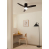 CREATE / WINDCALM S/Ventilateur de plafond ABS avec lumière noir et télécommande / 40W, Minuterie, Ø112 cm, 6 vitesses, 3 tempér