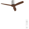 CREATE WINDCALM S Ventilateur de plafond ABS blanc, pales effet bois foncé avec télécommande, 40 W, silencieux, Ø112 cm, 6 vites