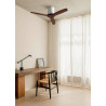 CREATE WINDCALM S Ventilateur de plafond ABS blanc, pales effet bois foncé avec télécommande, 40 W, silencieux, Ø112 cm, 6 vites