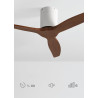CREATE WINDCALM S Ventilateur de plafond ABS blanc, pales effet bois foncé avec télécommande, 40 W, silencieux, Ø112 cm, 6 vites