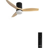 CREATE WINDCALM S Ventilateur de plafond ABS avec lumière noire, pales effet bois clair avec télécommande, 40 W, silencieux, Ø11