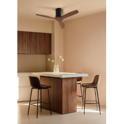 CREATE WINDCALM S Ventilateur de plafond ABS noir pales effet bois foncé avec télécommande, 40 W, silencieux, Ø112 cm, 6 vitesse