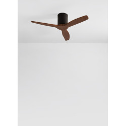CREATE WINDCALM S Ventilateur de plafond ABS noir pales effet bois foncé avec télécommande, 40 W, silencieux, Ø112 cm, 6 vitesse