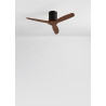 CREATE WINDCALM S Ventilateur de plafond ABS noir pales effet bois foncé avec télécommande, 40 W, silencieux, Ø112 cm, 6 vitesse