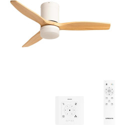 CREATE / WINDCALM S/Ventilateur de plafond ABS avec lumière blanc, pales effet bois clair, contrôleur et télécommande / 40W, Min