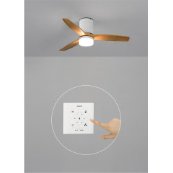 CREATE / WINDCALM S/Ventilateur de plafond ABS avec lumière blanc, pales effet bois clair, contrôleur et télécommande / 40W, Min