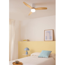 CREATE / WINDCALM S/Ventilateur de plafond ABS avec lumière blanc, pales effet bois clair, Wifi et télécommande / 40W, Silencieu