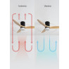 CREATE WINDCALM S Ventilateur de plafond ABS avec lumière, pales noires effet bois clair avec Wifi et télécommande, 40 W, silenc