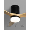 CREATE WINDCALM S Ventilateur de plafond ABS avec lumière, pales noires effet bois clair avec contrôleur et télécommande, 40 W, 