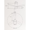 CREATE WINDCALM S Ventilateur de plafond ABS avec lumière, pales noires effet bois clair avec contrôleur et télécommande, 40 W, 