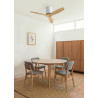 CREATE WINDCALM S Ventilateur de plafond ABS blanc, pales effet bois clair avec télécommande, 40 W, silencieux, Ø112 cm, 6 vites