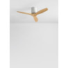 CREATE WINDCALM S Ventilateur de plafond ABS blanc, pales effet bois clair avec télécommande, 40 W, silencieux, Ø112 cm, 6 vites