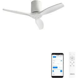 CREATE WINDCALM S Ventilateur de plafond ABS blanc avec Wi-Fi et télécommande, 40 W, silencieux, Ø112 cm, 6 vitesses, minuteur, 