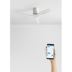 CREATE WINDCALM S Ventilateur de plafond ABS blanc avec Wi-Fi et télécommande, 40 W, silencieux, Ø112 cm, 6 vitesses, minuteur, 