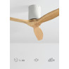 CREATE / WINDCALM S/ Ventilateur de plafond ABS blanc avec pales effet bois clair, contrôleur et télécommande / 40W, Minuterie, 