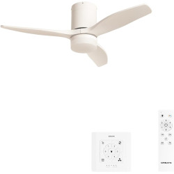 CREATE / WINDCALM S/Ventilateur de plafond ABS avec lumière blanc avec contrôleur et télécommande / 40W, Silencieux, Ø112 cm, 6 