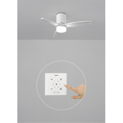 CREATE / WINDCALM S/Ventilateur de plafond ABS avec lumière blanc avec contrôleur et télécommande / 40W, Silencieux, Ø112 cm, 6 