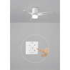 CREATE / WINDCALM S/Ventilateur de plafond ABS avec lumière blanc avec contrôleur et télécommande / 40W, Silencieux, Ø112 cm, 6 