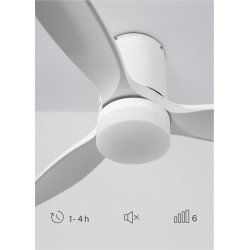 CREATE / WINDCALM S/Ventilateur de plafond ABS avec lumière blanc avec contrôleur et télécommande / 40W, Silencieux, Ø112 cm, 6 